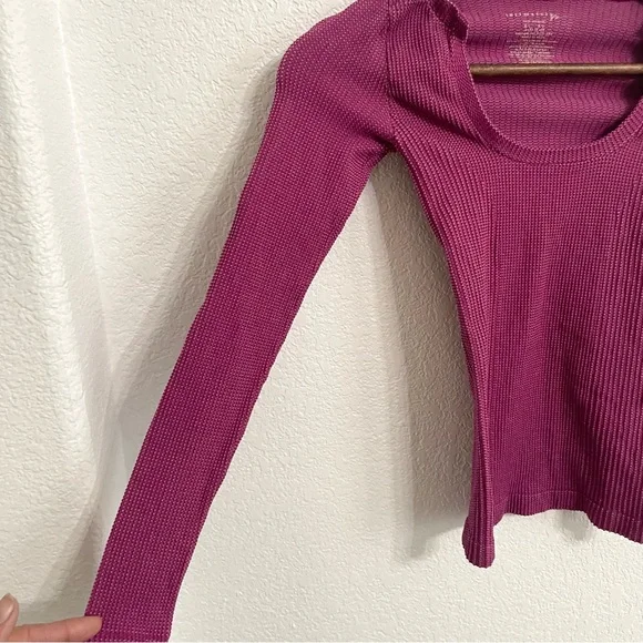 NWT Free People Womens Shirt Clean Slate Seamless Boysenberry Size Medium Large - Picture 6 of 10